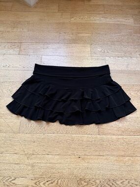 Y2K Black Tiered Ruffle Micro Mini Skirt WhimsyGoth Fairy Grunge Skirt